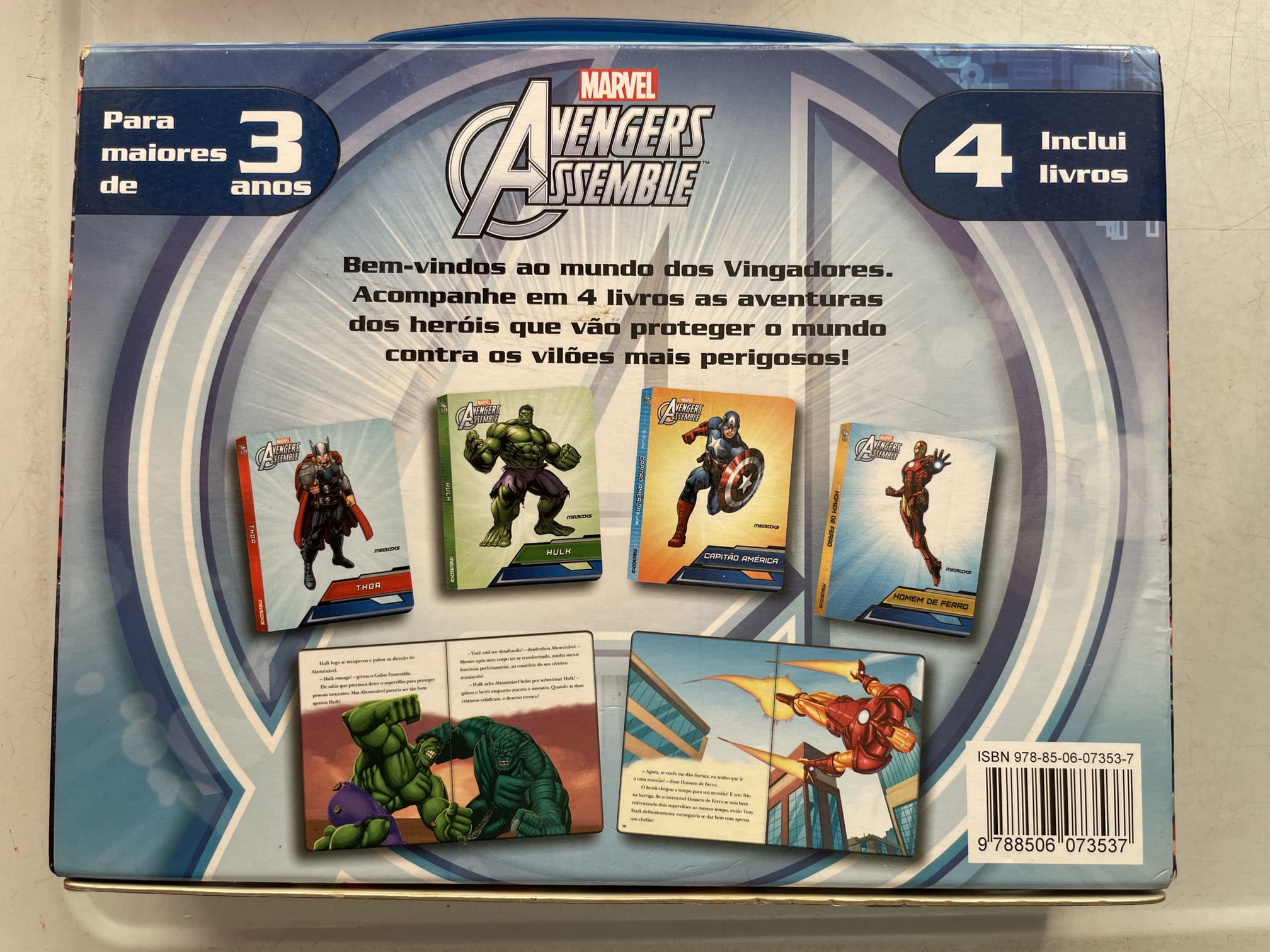 Maleta/box marvel avengers assemble - melbooks - 4 livros